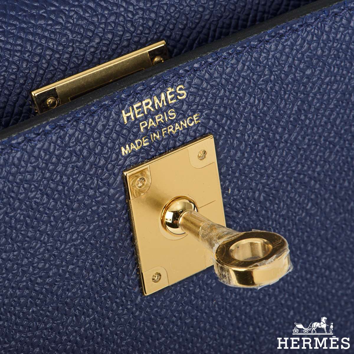 Hermès Bleu Saphir Box Calfskin Kelly 25 Gold Hardware, 2023